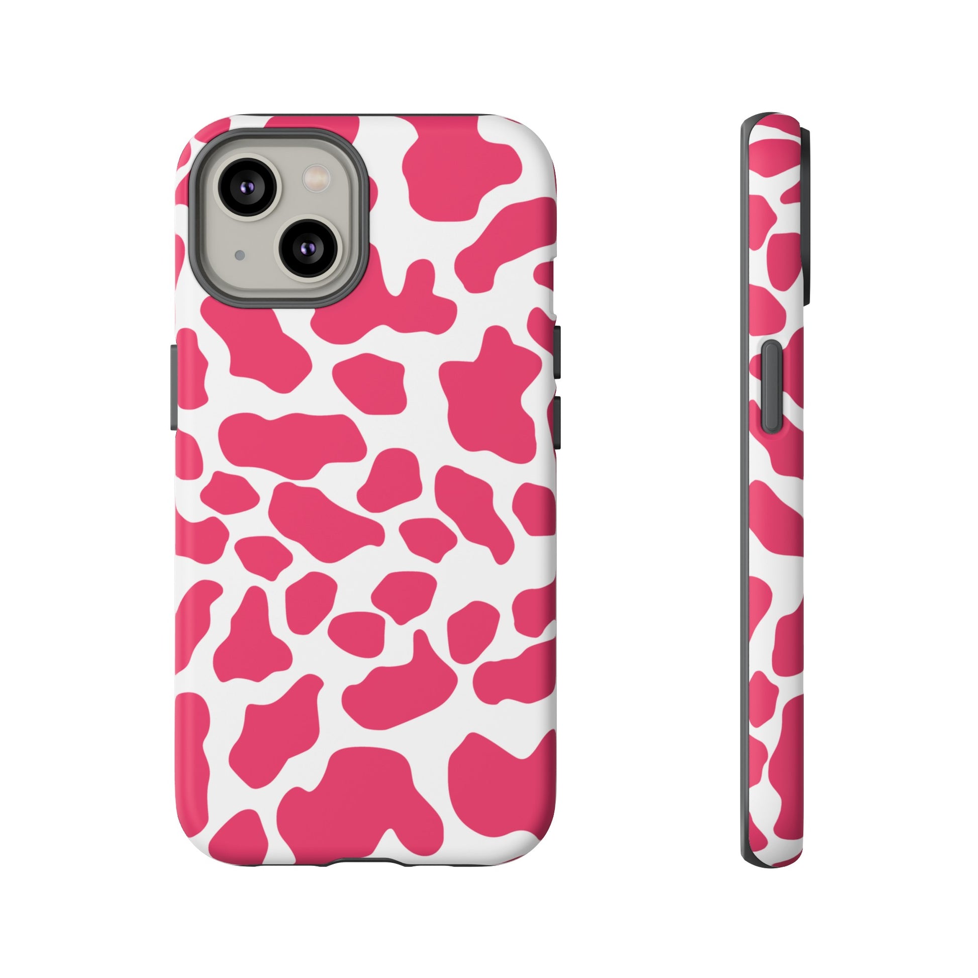 Pink Cow Print Cellphone Case iPhone Samsung Google, Phone Case, JSCHAFFA.com