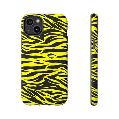 Yellow Cute Wild Tiger Print Pattern Tough Phone Case, Phone Case, JSCHAFFA.com