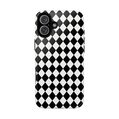 White and Black Dimond Tough phone Case Cover | iPhone | Google | Samsung