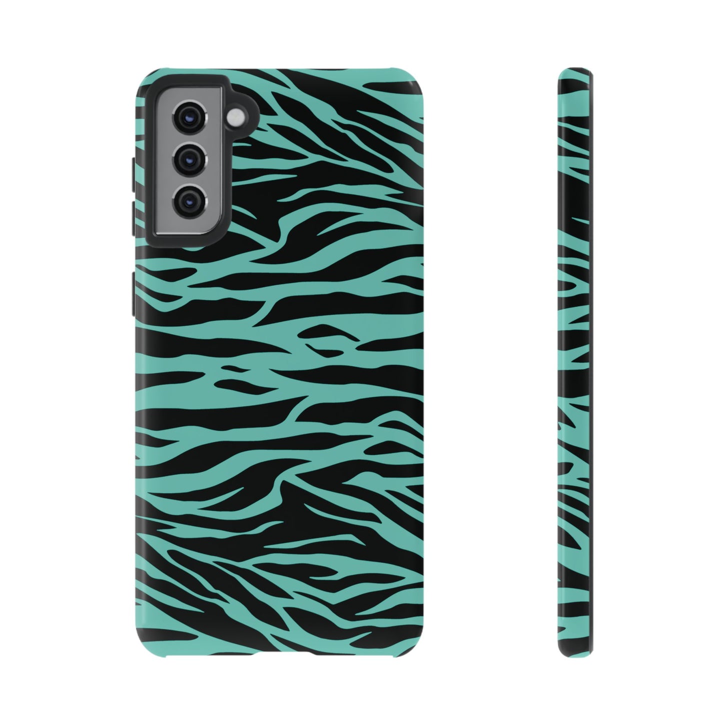 Aqua Cute Wild Tiger Print Pattern Tough Phone Case