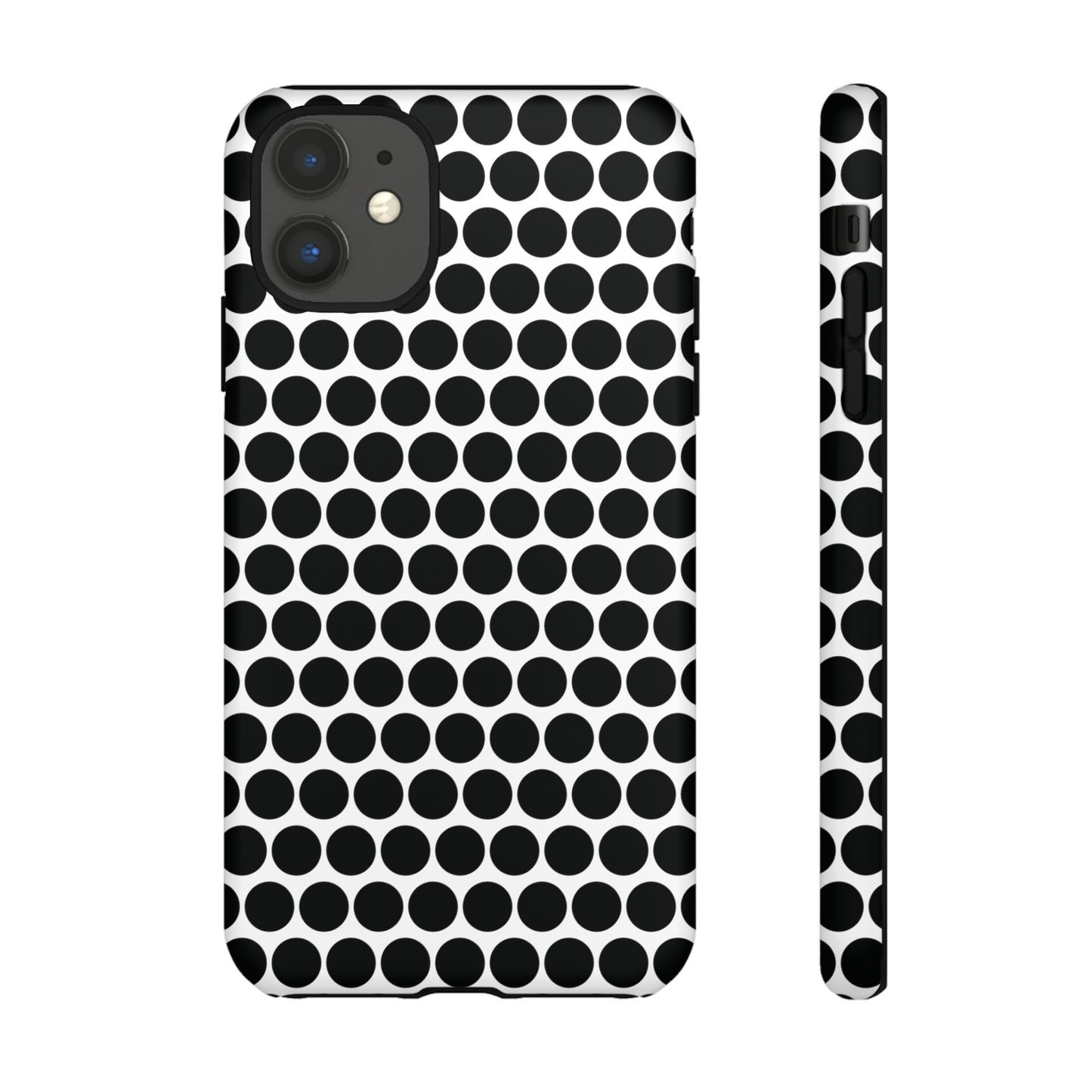 Cute Black White Polkadot Tough Case for iPhone, Samsung, Google, Phone Case, JSCHAFFA.com