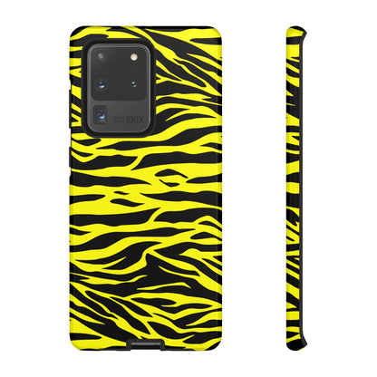 Yellow Cute Wild Tiger Print Pattern Tough Phone Case