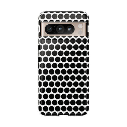 Cute Black White Polkadot Tough Case for iPhone, Samsung, Google, Phone Case, JSCHAFFA.com