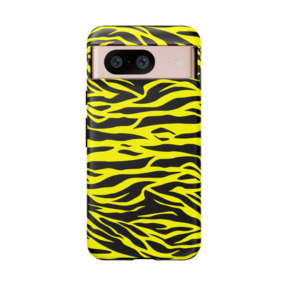 Yellow Cute Wild Tiger Print Pattern Tough Phone Case, Phone Case, JSCHAFFA.com