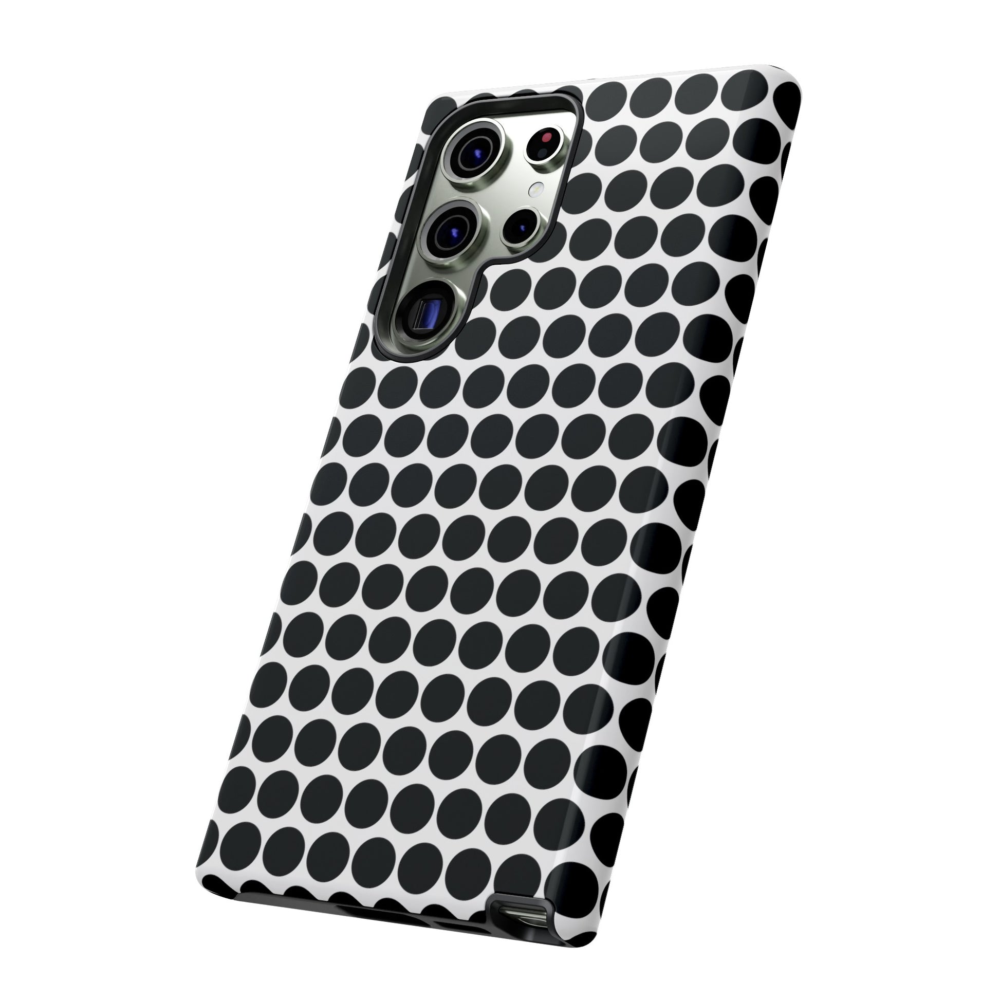 Cute Black White Polkadot Tough Case for iPhone, Samsung, Google, Phone Case, JSCHAFFA.com