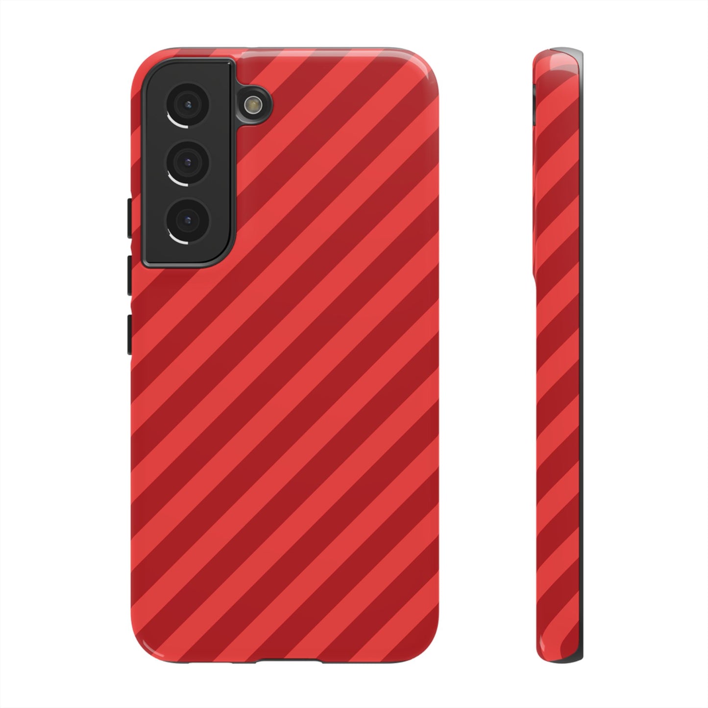 Tough Cases, Phone Case, Red Diagonal Glossy Cover, Protective Tech Accessories, Hard Shell Case, Smartphone Accessories, Fashionable Device