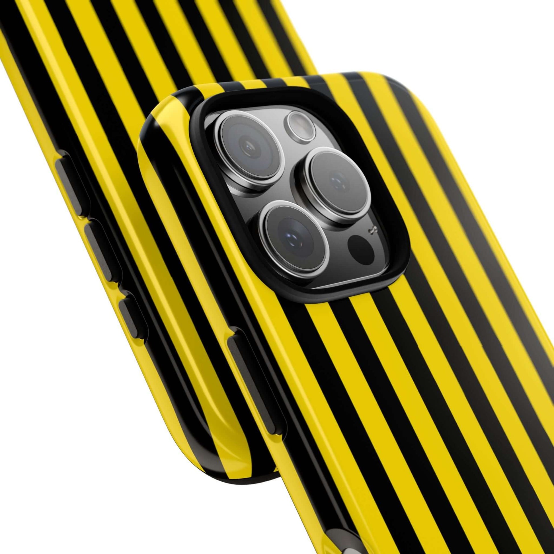 Yellow & Black Stripe Tough Case Phone Case for iPhone, Samsung, Google Mobile phones