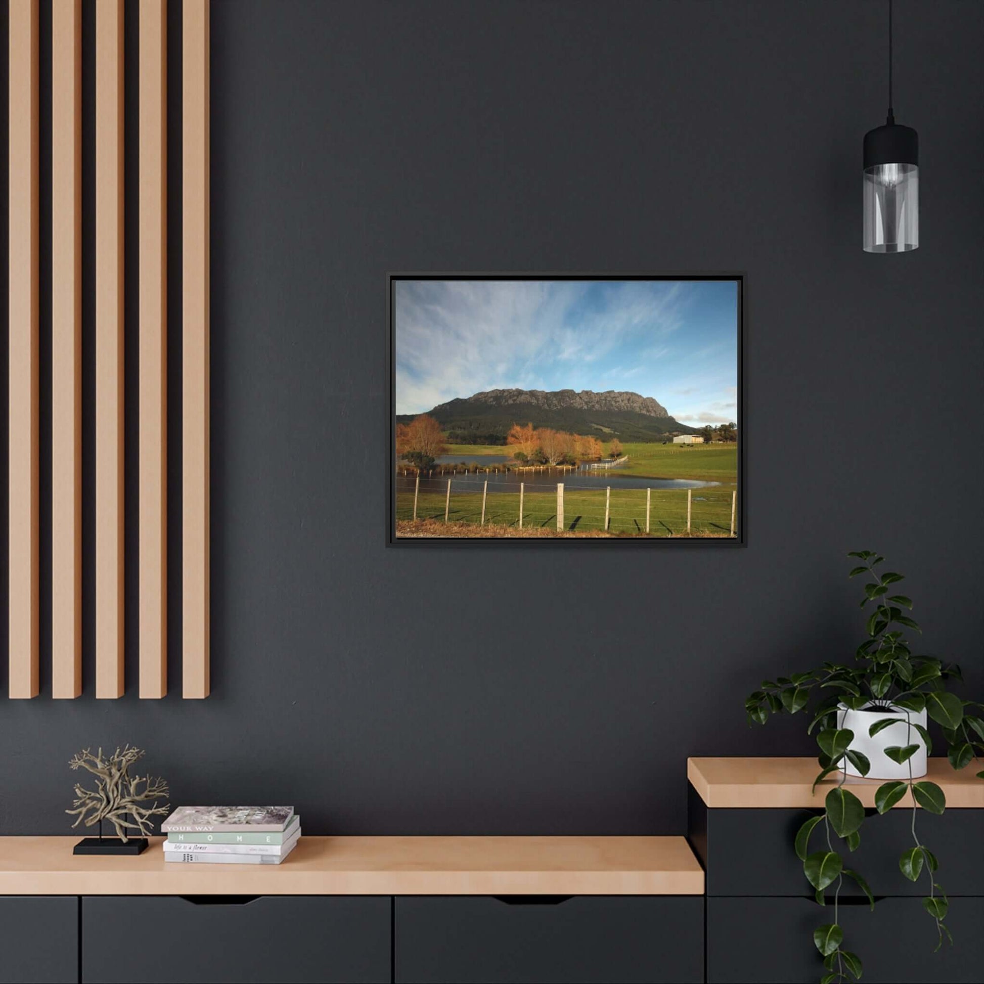 Tasmanian Autumn Countryside photo Canvas with Black Frame Canvas JSCHAFFA.com