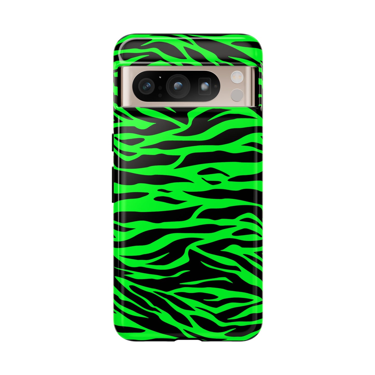 Green Cute Wild Tiger Print Pattern Tough Phone Case, Phone Case, JSCHAFFA.com