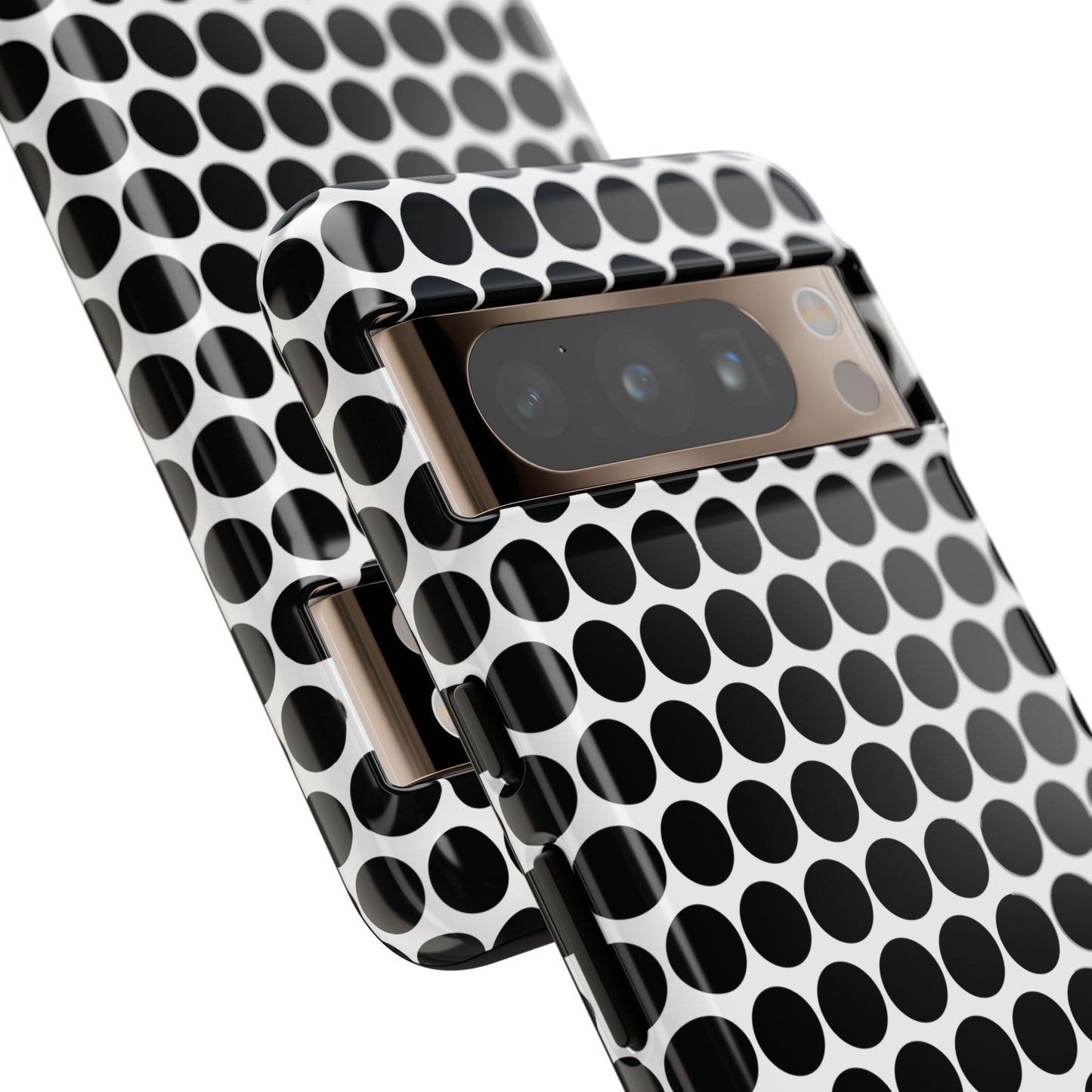 Cute Black White Polkadot Tough Case for iPhone, Samsung, Google