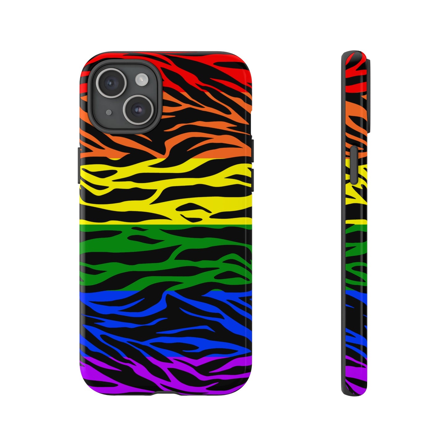 Pride LGBT Rainbow Discrete Tough Phone Case Tiger Print, Phone Case, JSCHAFFA.com