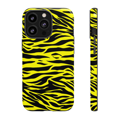 Yellow Cute Wild Tiger Print Pattern Tough Phone Case, Phone Case, JSCHAFFA.com