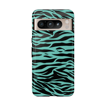 Aqua Cute Wild Tiger Print Pattern Tough Phone Case