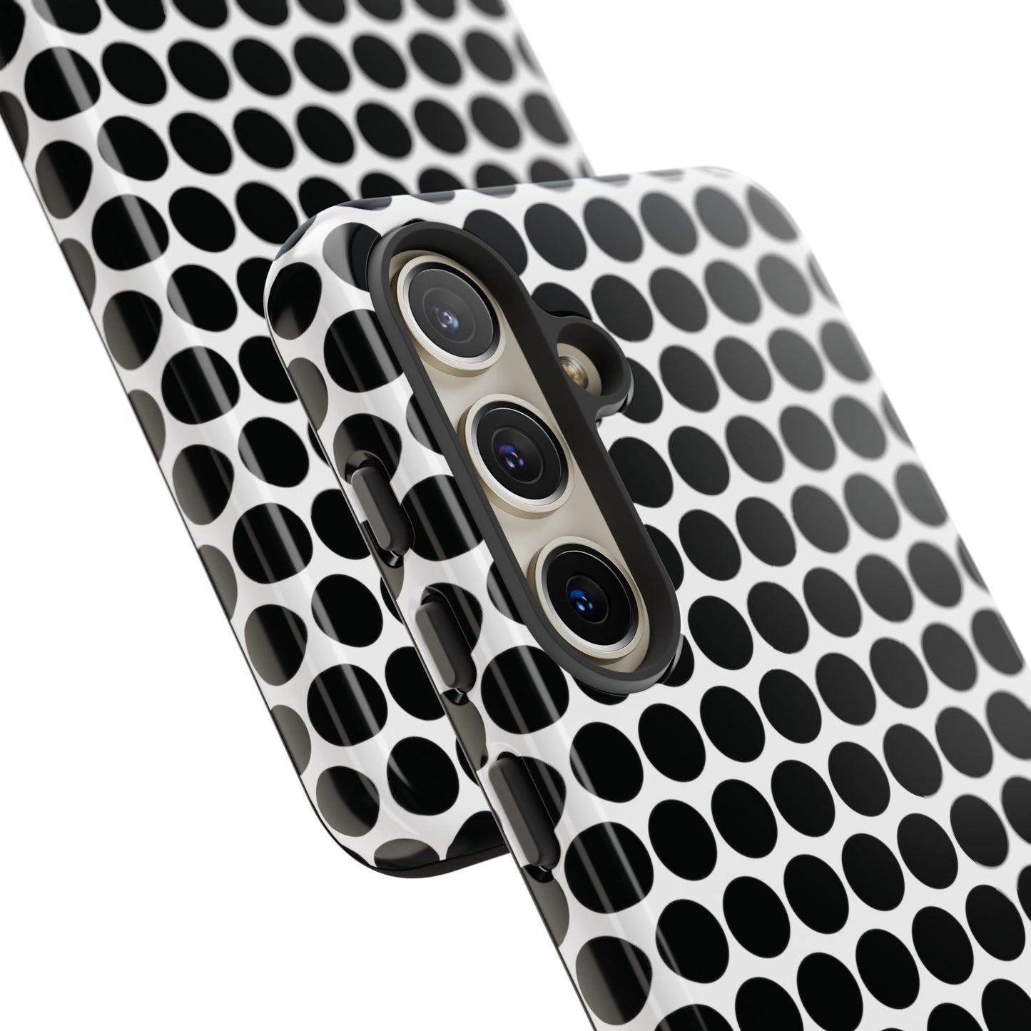 Cute Black White Polkadot Tough Case for iPhone, Samsung, Google, Phone Case, JSCHAFFA.com