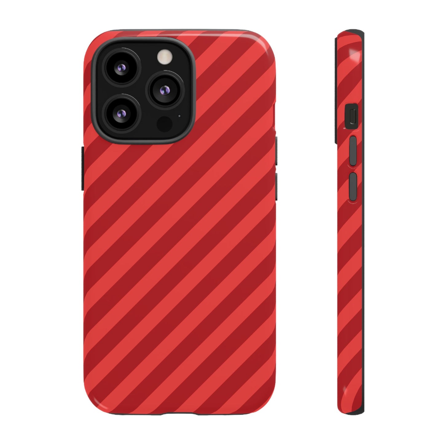 Tough Cases, Phone Case, Red Diagonal Glossy Cover, Protective Tech Accessories, Hard Shell Case, Smartphone Accessories, Fashionable Device