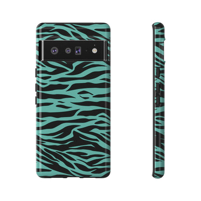 Aqua Cute Wild Tiger Print Pattern Tough Phone Case