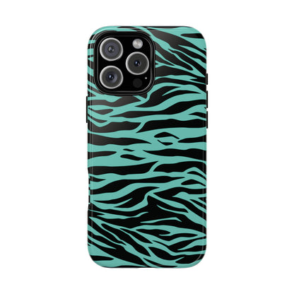 Aqua Cute Wild Tiger Print Pattern Tough Phone Case