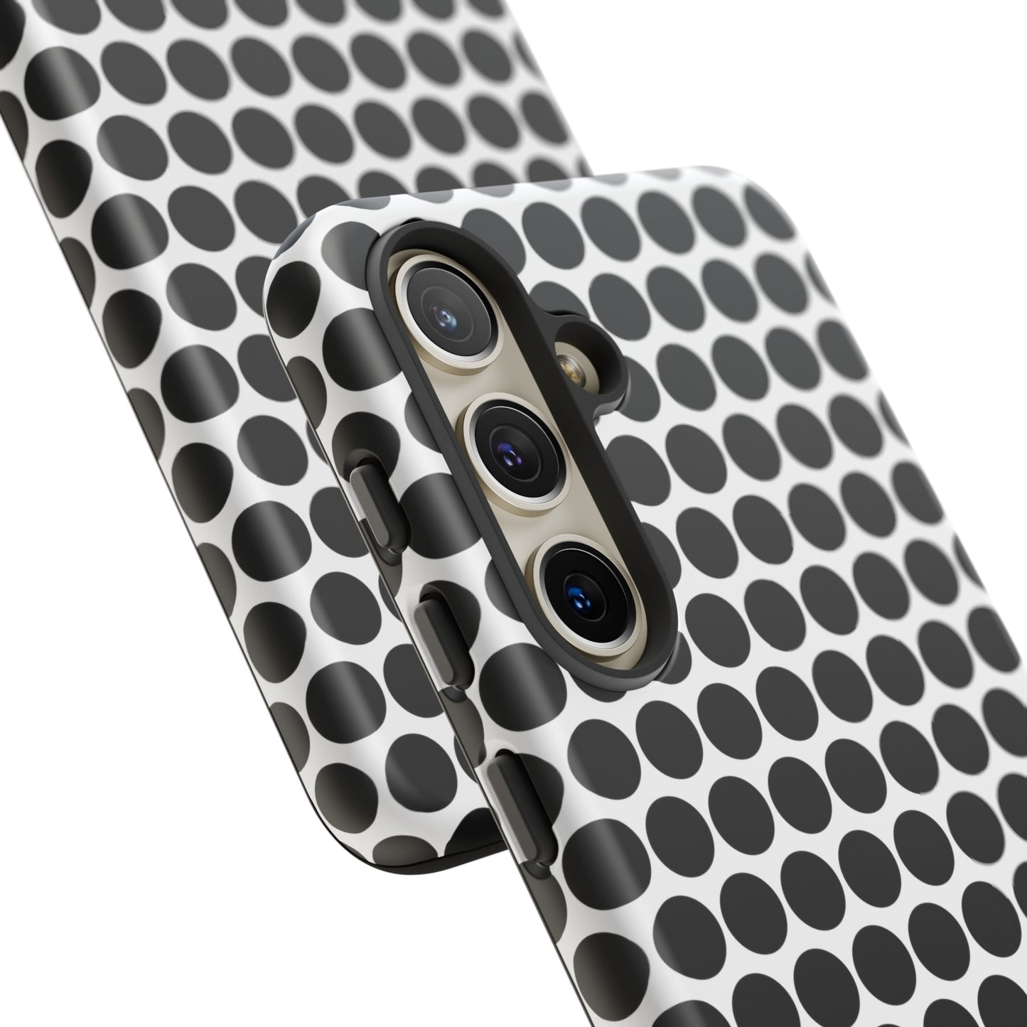 Cute Black White Polkadot Tough Case for iPhone, Samsung, Google, Phone Case, JSCHAFFA.com