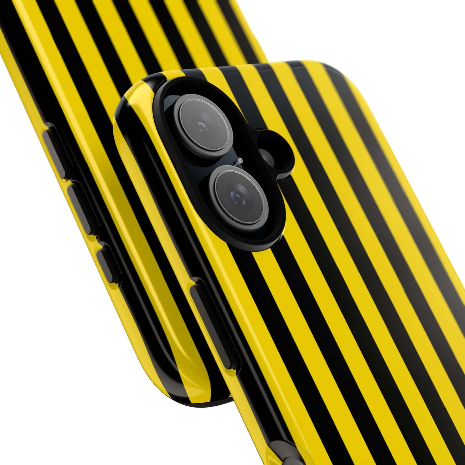 Yellow & Black Stripe Tough Case Phone Case for iPhone, Samsung, Google Mobile phones