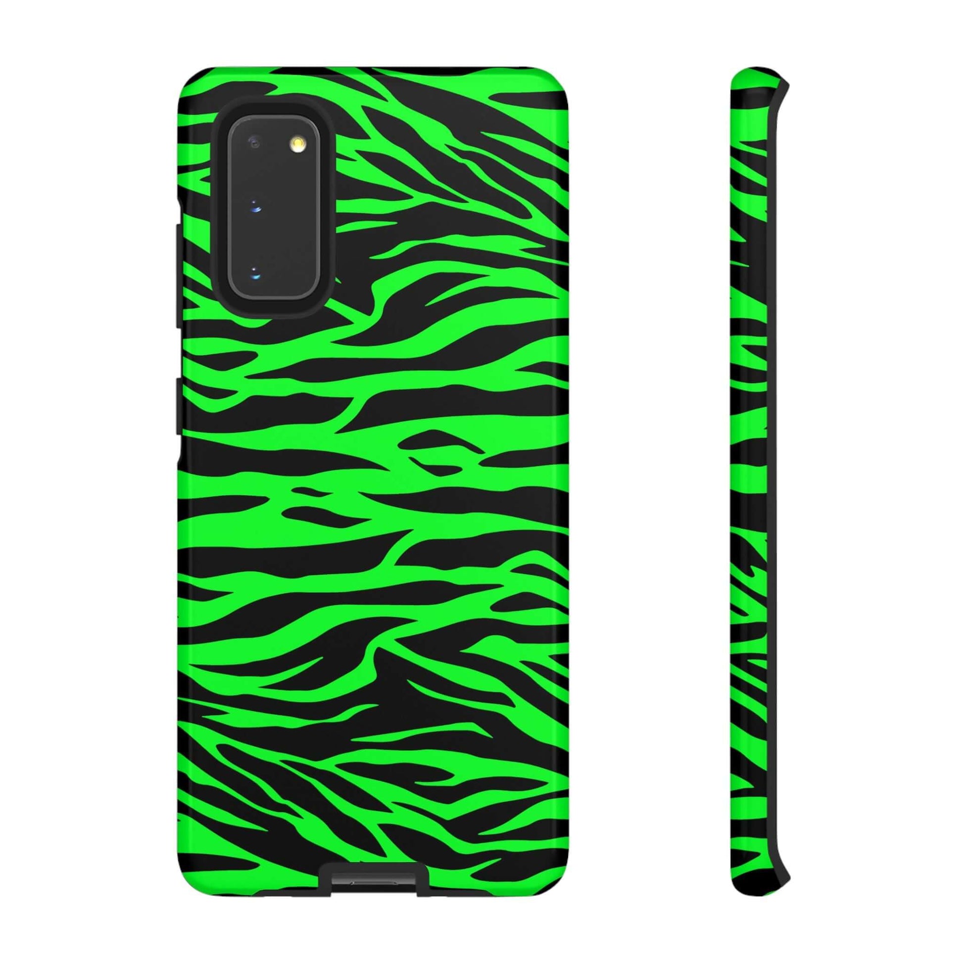 Green Cute Wild Tiger Print Pattern Tough Phone Case, Phone Case, JSCHAFFA.com