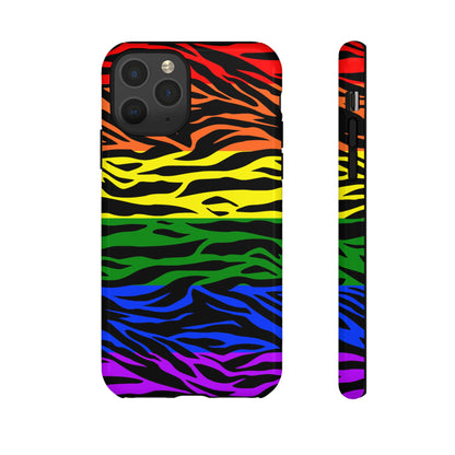 Pride LGBT Rainbow Discrete Tough Phone Case Tiger Print, Phone Case, JSCHAFFA.com