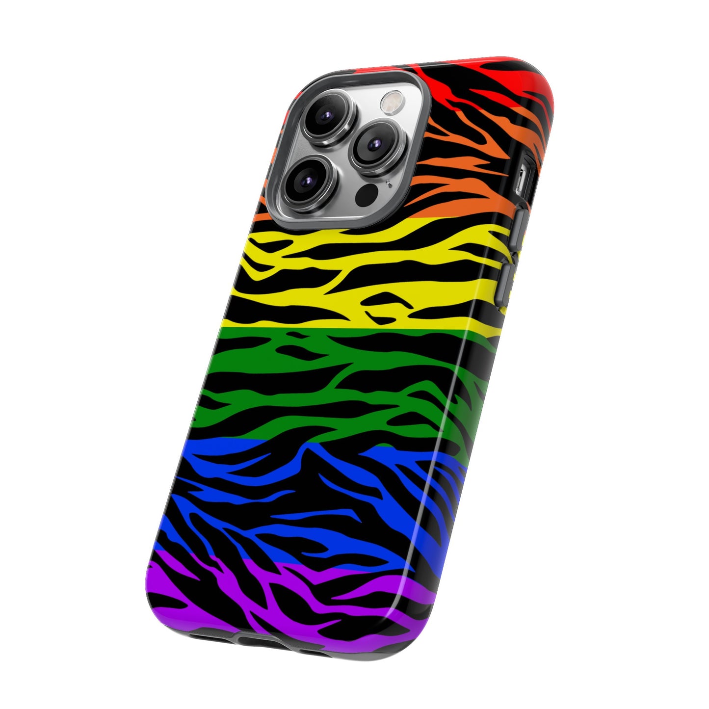 Pride LGBT Rainbow Discrete Tough Phone Case Tiger Print, Phone Case, JSCHAFFA.com