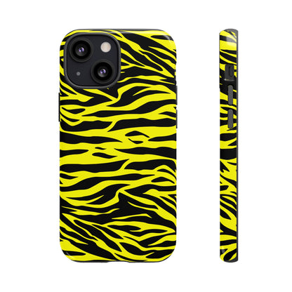 Yellow Cute Wild Tiger Print Pattern Tough Phone Case