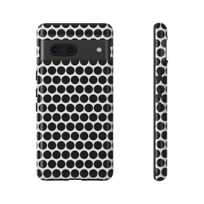 Cute Black White Polkadot Tough Case for iPhone, Samsung, Google