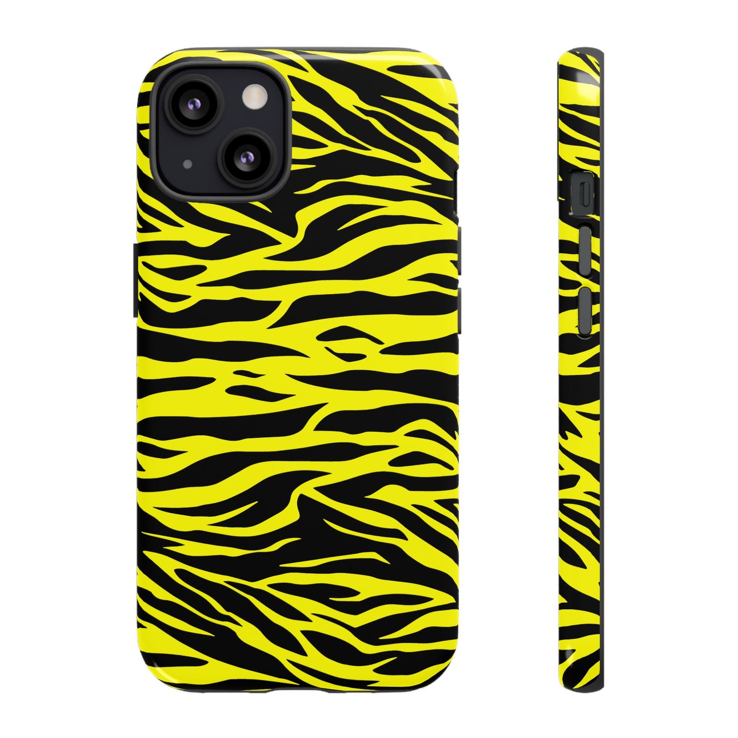 Yellow Cute Wild Tiger Print Pattern Tough Phone Case