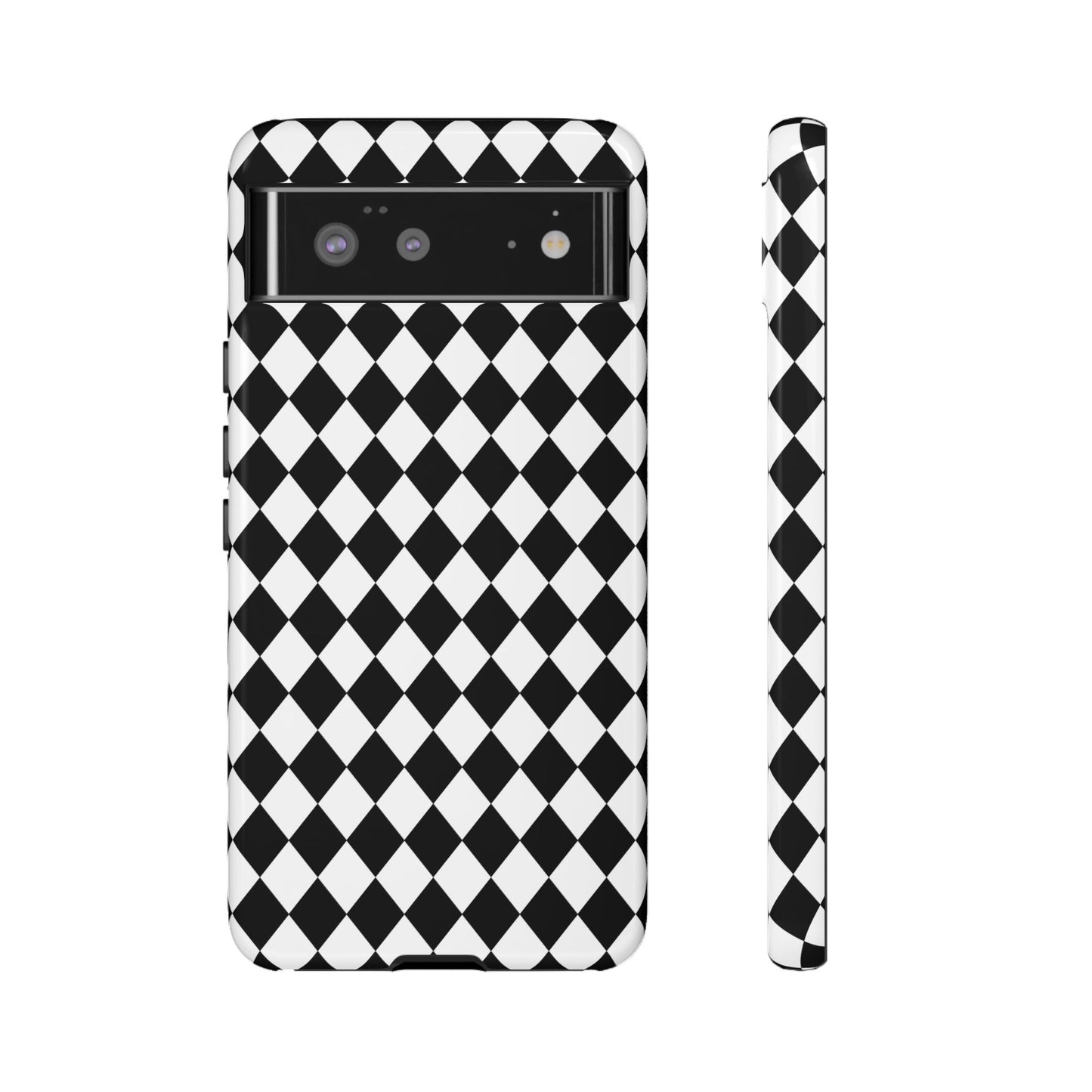 White and Black Dimond Tough phone Case Cover | iPhone | Google | Samsung