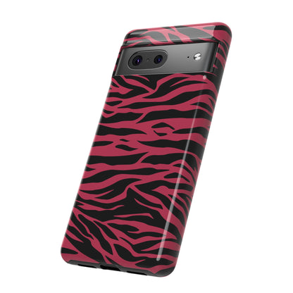 Viva Magenta Cute Wild Tiger Print Pattern Tough Phone Case, Phone Case, JSCHAFFA.com