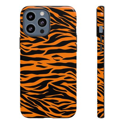 Orange Cute Wild Tiger Print Pattern Tough Phone Case., Phone Case, JSCHAFFA.com