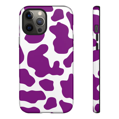 Purple Cow print phone Case iPhone Samsung Google, Phone Case, JSCHAFFA.com