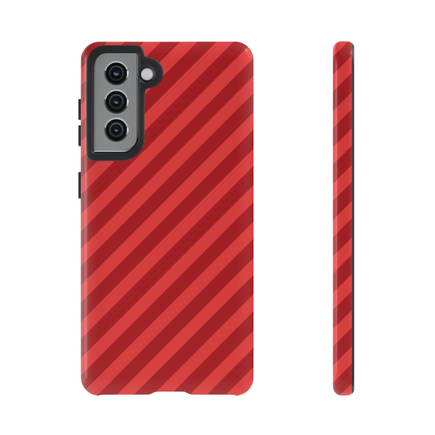 Tough Cases, Phone Case, Red Diagonal Glossy Cover, Protective Tech Accessories, Hard Shell Case, Smartphone Accessories, Fashionable Device