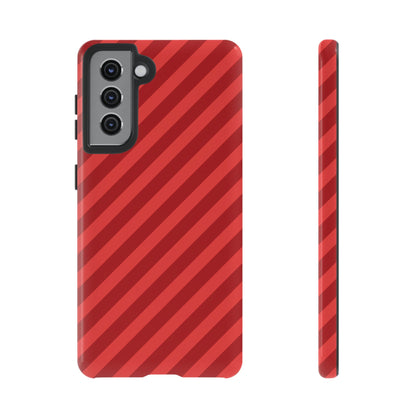 Tough Cases, Phone Case, Red Diagonal Glossy Cover, Protective Tech Accessories, Hard Shell Case, Smartphone Accessories, Fashionable Device