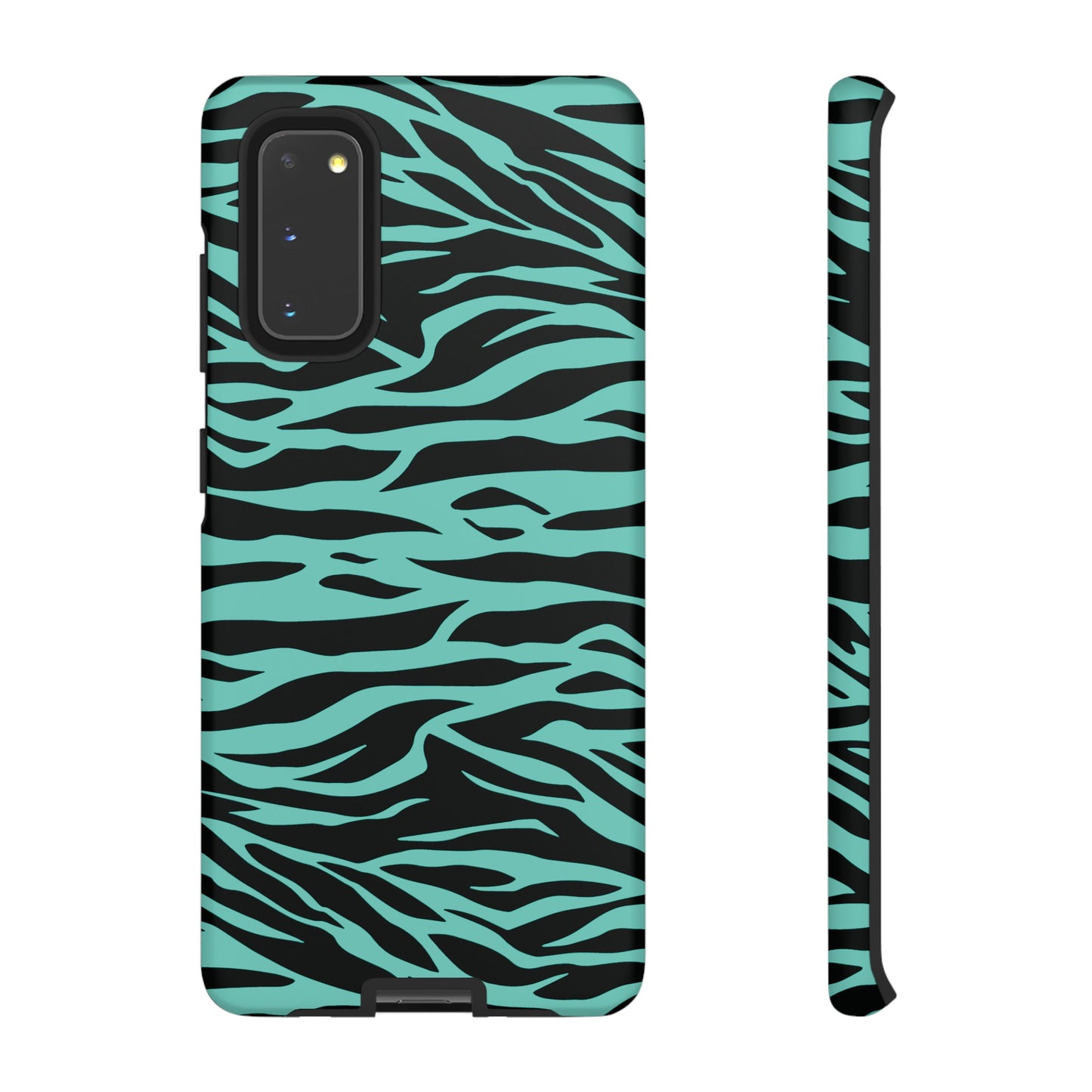 Aqua Cute Wild Tiger Print Pattern Tough Phone Case, Phone Case, JSCHAFFA.com