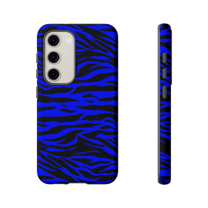 Blue Wild Tiger Print Pattern Tough Phone Case To protect your Phone