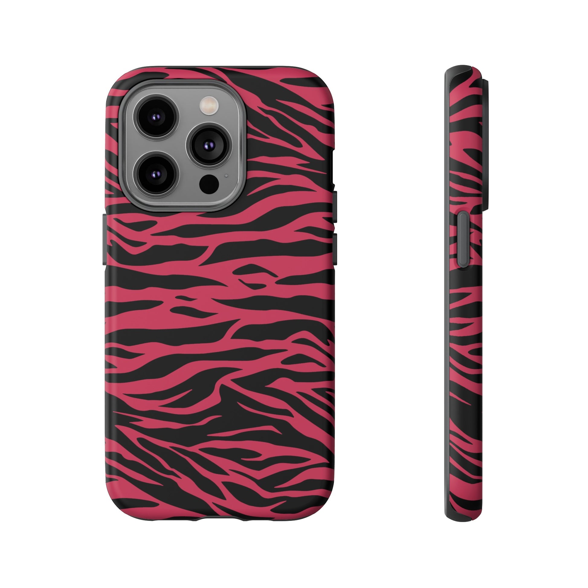 Viva Magenta Cute Wild Tiger Print Pattern Tough Phone Case, Phone Case, JSCHAFFA.com