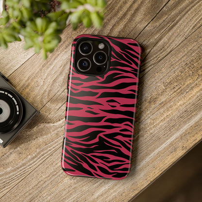 Viva Magenta Cute Wild Tiger Print Pattern Tough Phone Case