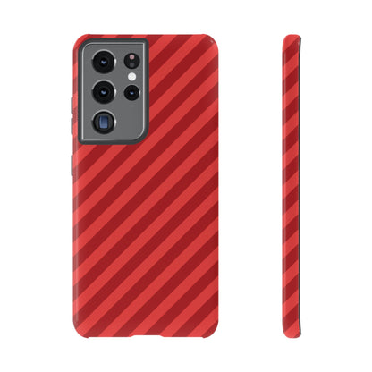 Tough Cases, Phone Case, Red Diagonal Glossy Cover, Protective Tech Accessories, Hard Shell Case, Smartphone Accessories, Fashionable Device