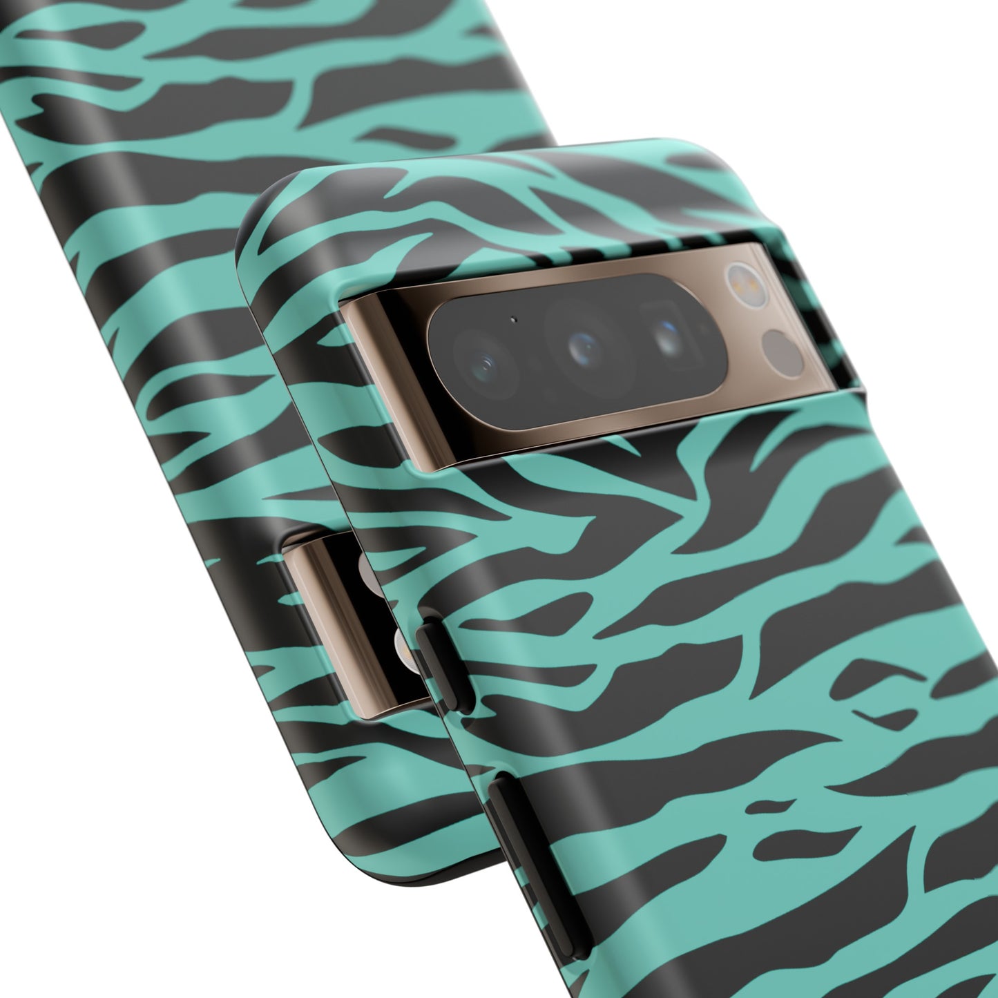 Aqua Cute Wild Tiger Print Pattern Tough Phone Case, Phone Case, JSCHAFFA.com