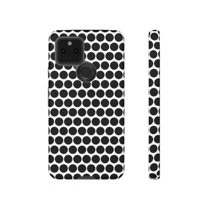 Cute Black White Polkadot Tough Case for iPhone, Samsung, Google, Phone Case, JSCHAFFA.com