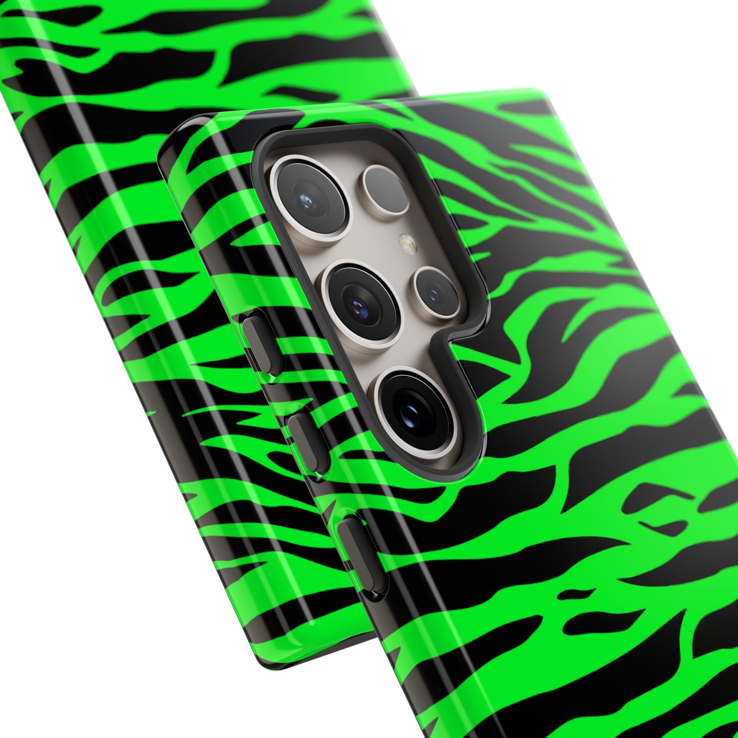 Green Cute Wild Tiger Print Pattern Tough Phone Case, Phone Case, JSCHAFFA.com