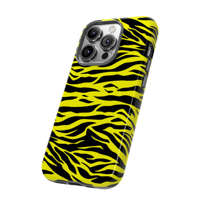 Yellow Cute Wild Tiger Print Pattern Tough Phone Case, Phone Case, JSCHAFFA.com