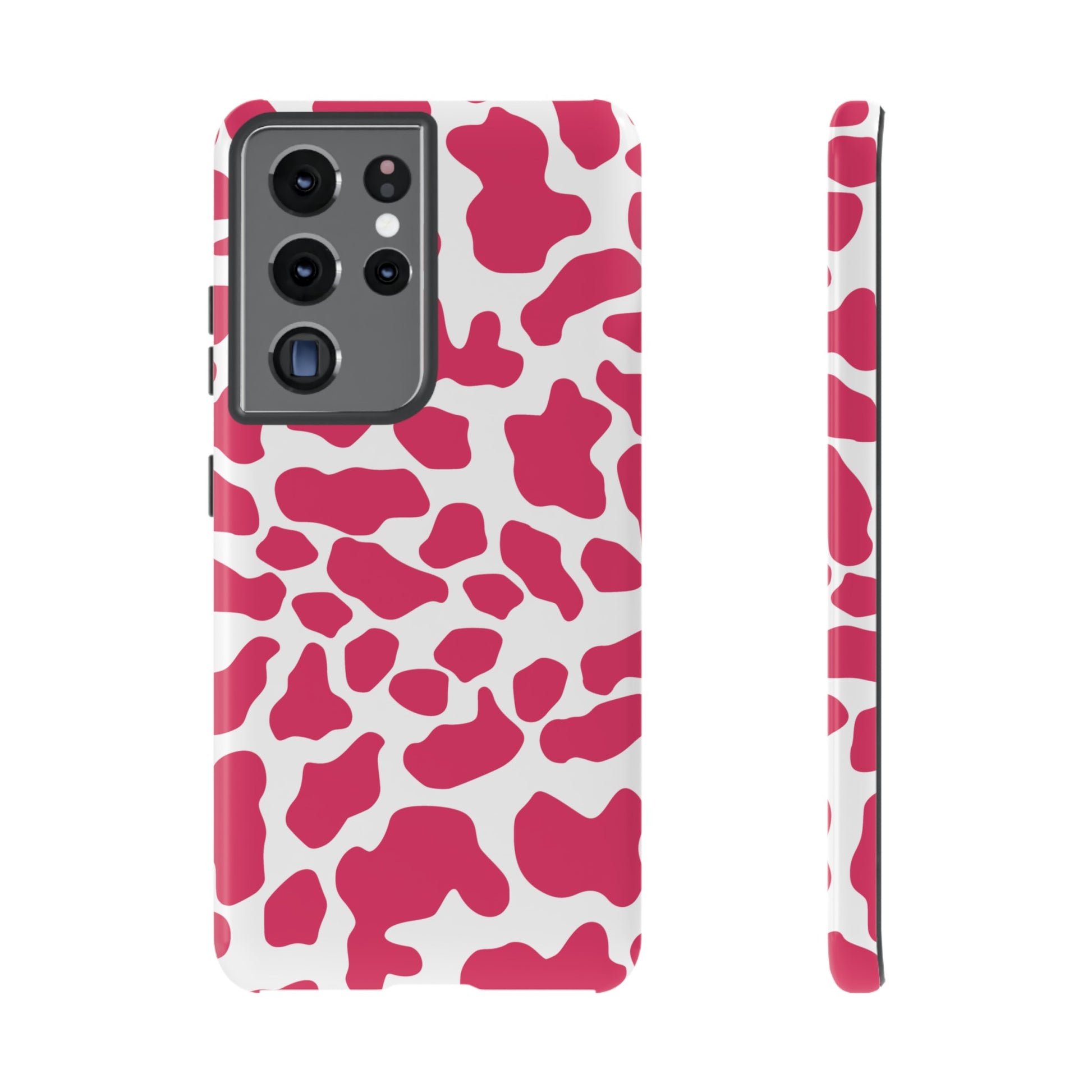 Pink Cow Print Cellphone Case iPhone Samsung Google, Phone Case, JSCHAFFA.com