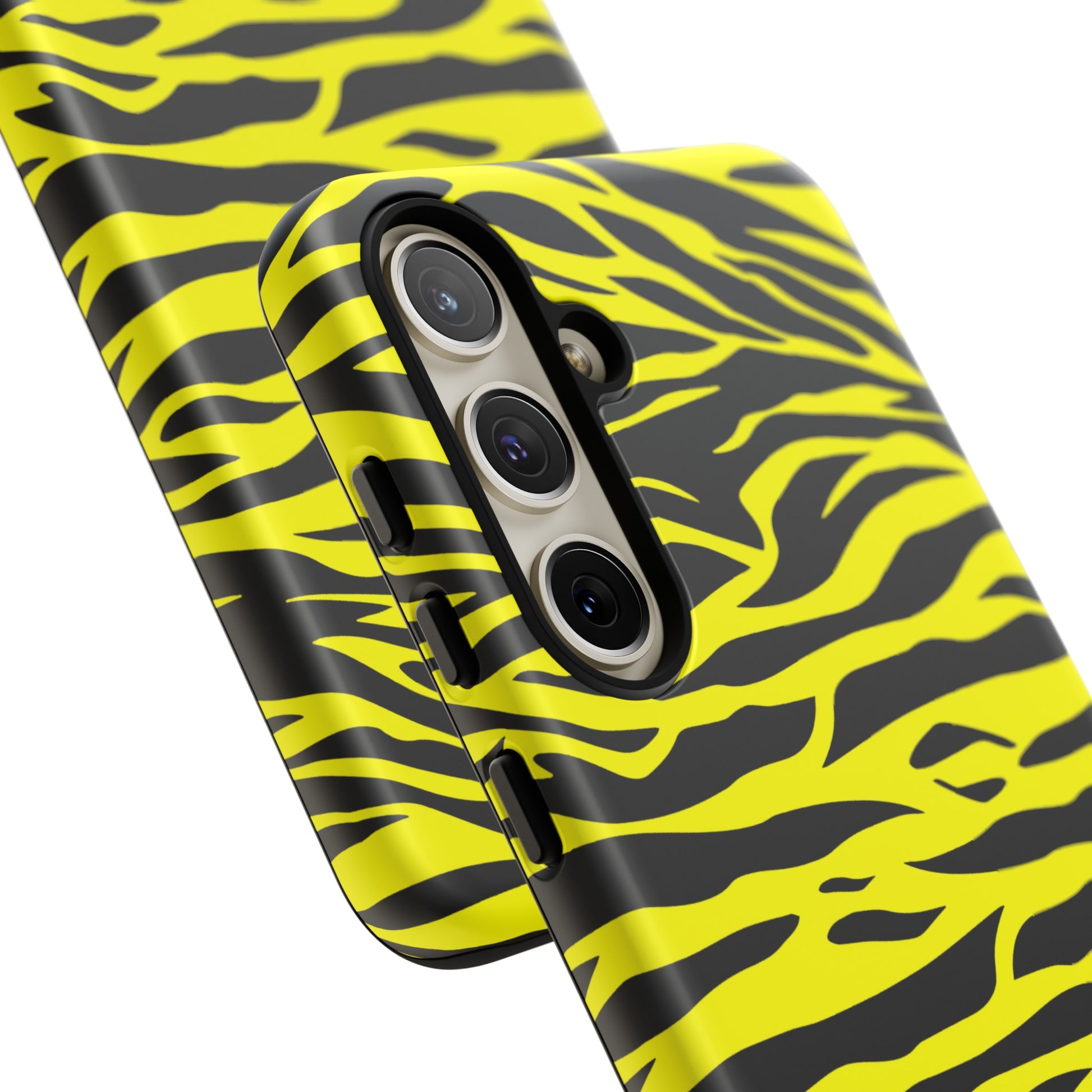 Yellow Cute Wild Tiger Print Pattern Tough Phone Case, Phone Case, JSCHAFFA.com