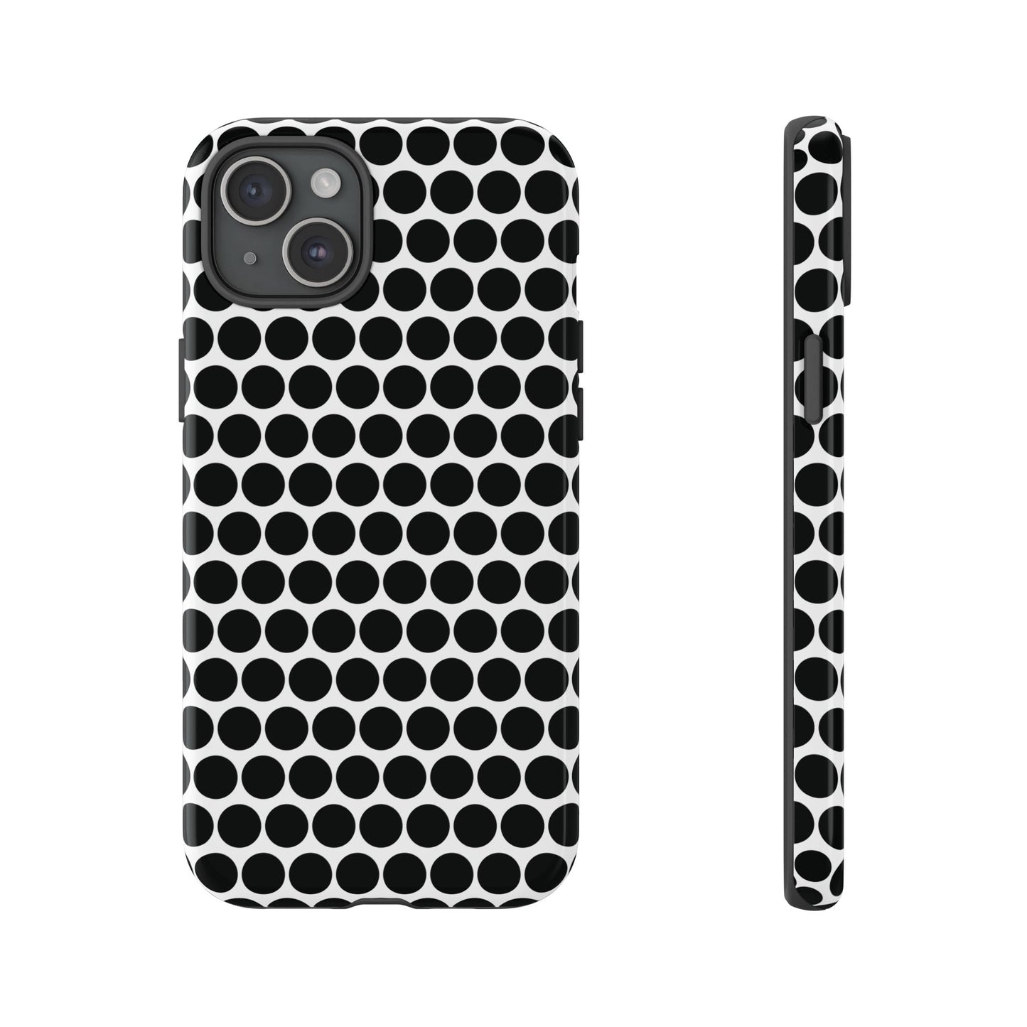 Cute Black White Polkadot Tough Case for iPhone, Samsung, Google