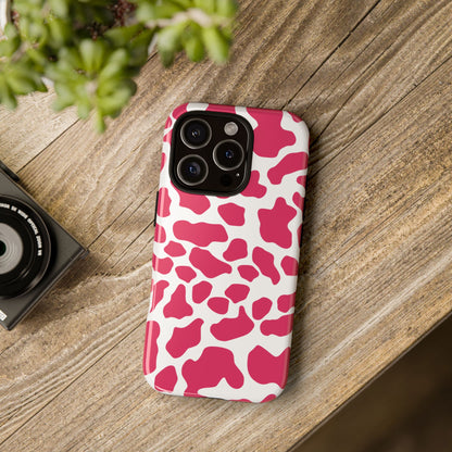 Pink Cow Print Cellphone Case iPhone Samsung Google