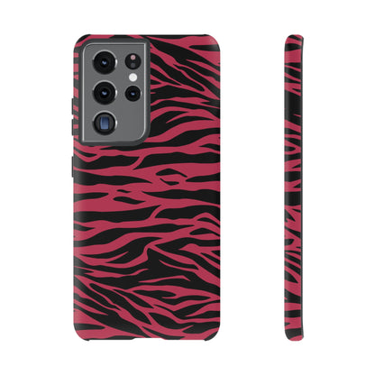 Viva Magenta Cute Wild Tiger Print Pattern Tough Phone Case, Phone Case, JSCHAFFA.com