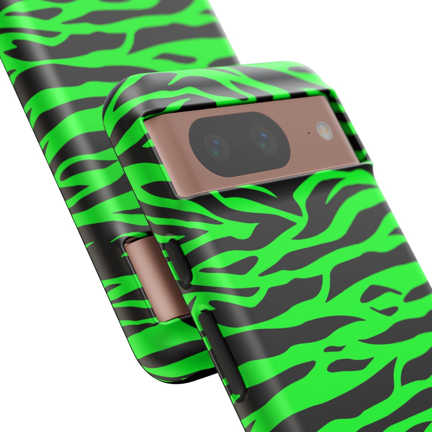 Green Cute Wild Tiger Print Pattern Tough Phone Case, Phone Case, JSCHAFFA.com